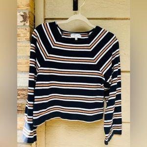 Madewell - Texture & Thread- Metallic Stripe Wide-Sleeve Top~Size Medium- EUC